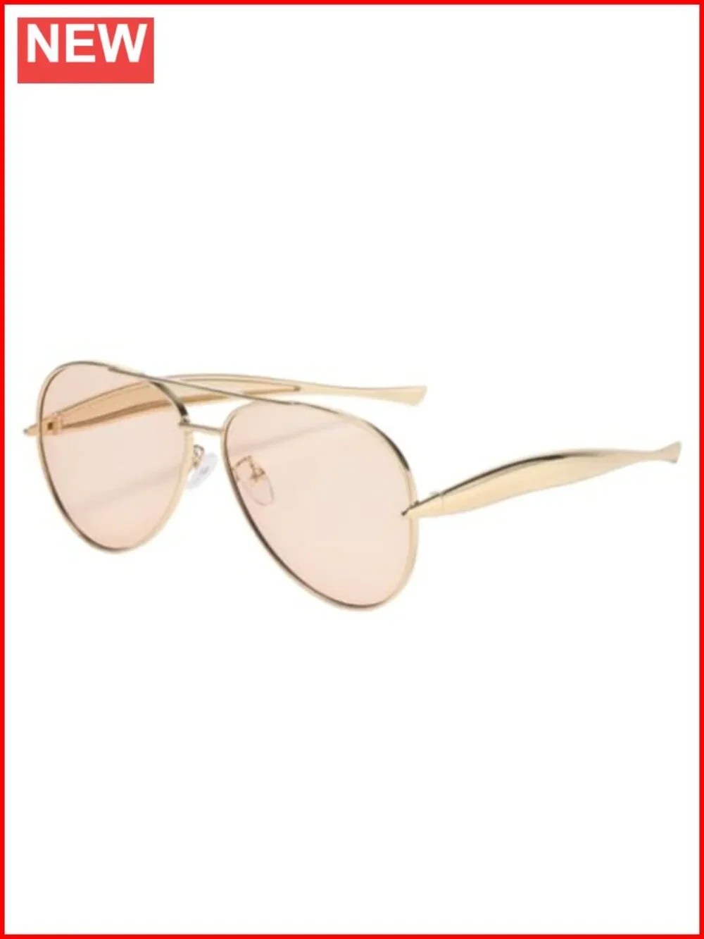 Oversized Pilot Frog Eye Sunglasses Metal Frame UV400